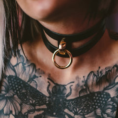 Leather collar AKASHA
