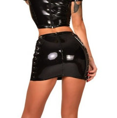 Latex Rock mit Mesh und Schnürung