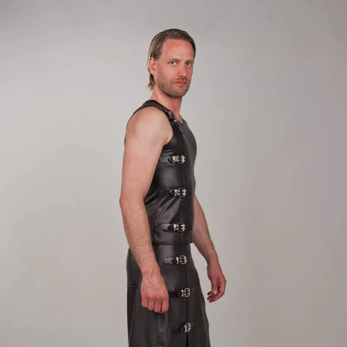 Lederoptik Shirt mit Reißverschluss