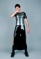 Long latex skirt
