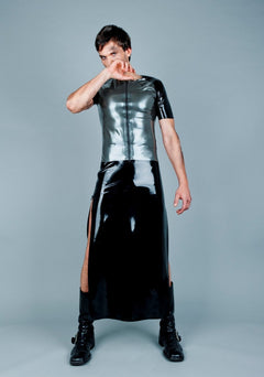Long latex skirt
