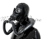 Latex gas mask with smell bag