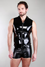 Vinyl shirt with hood