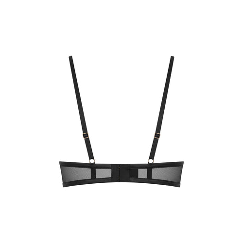 Leather look bra open with ring of O