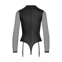 Faux leather body with mesh