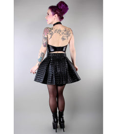 Vinyl bustier stand-up collar