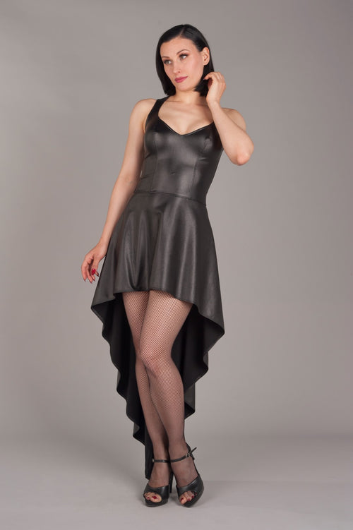 Kunstlederkleid Asymmetrisch