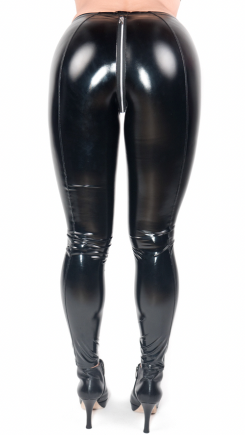 Leggings with contrasting zip