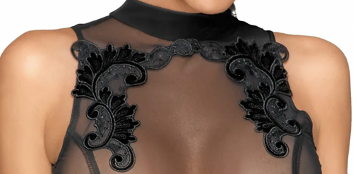 Wetlook dress with mesh