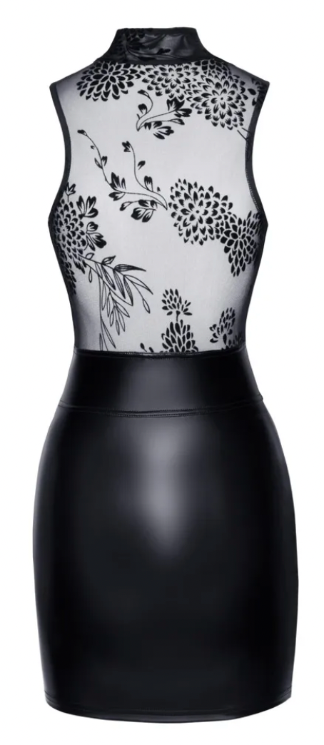 Wetlook Kleid mit Spitze