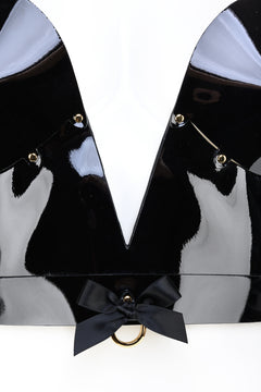 patent leather corset