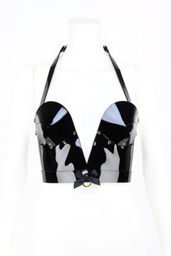 patent leather corset