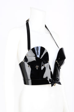 patent leather corset