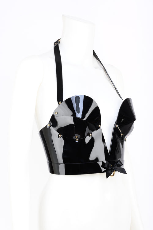 patent leather corset