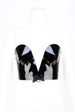 patent leather corset