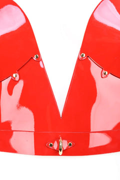 Patent Leather Harness Corset