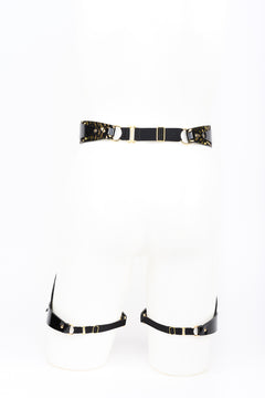 Lackleder Beinharness