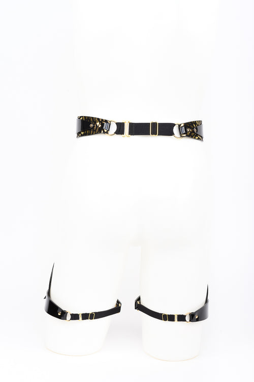 Lackleder Beinharness