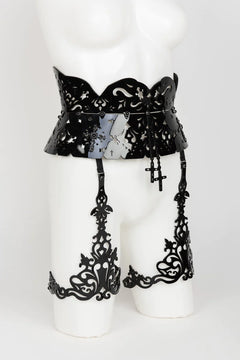 Lackleder Beinharness