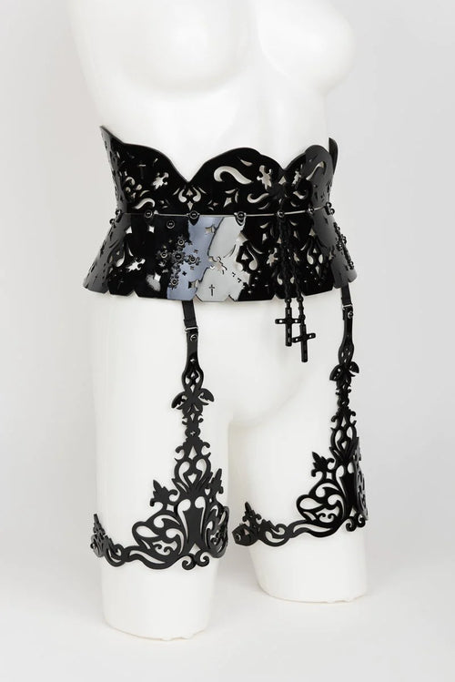 Lackleder Beinharness