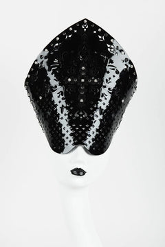 Patent leather headdress