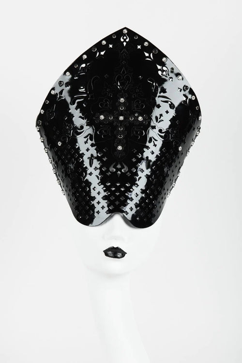 Patent leather headdress