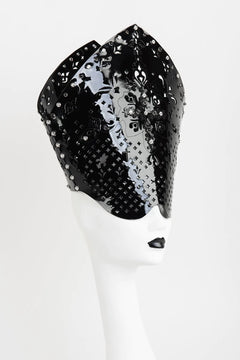 Patent leather headdress