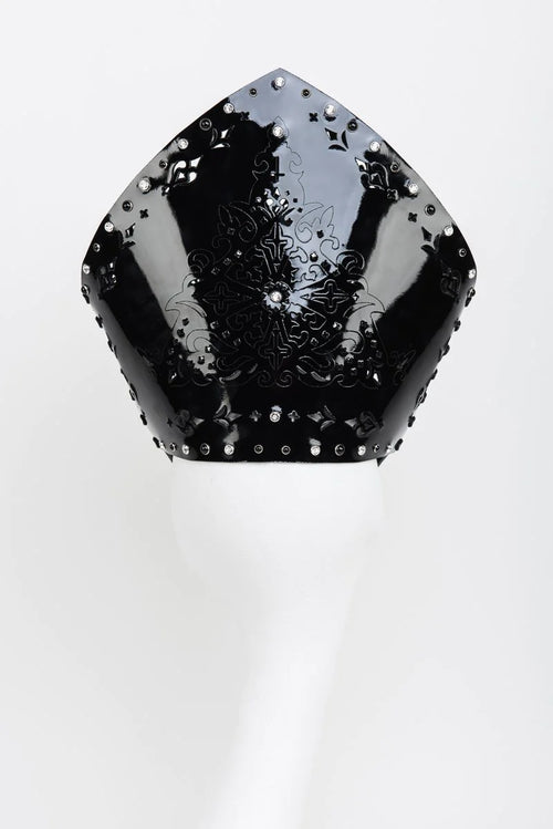 Patent leather headdress