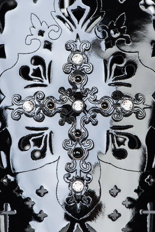 Patent leather headdress