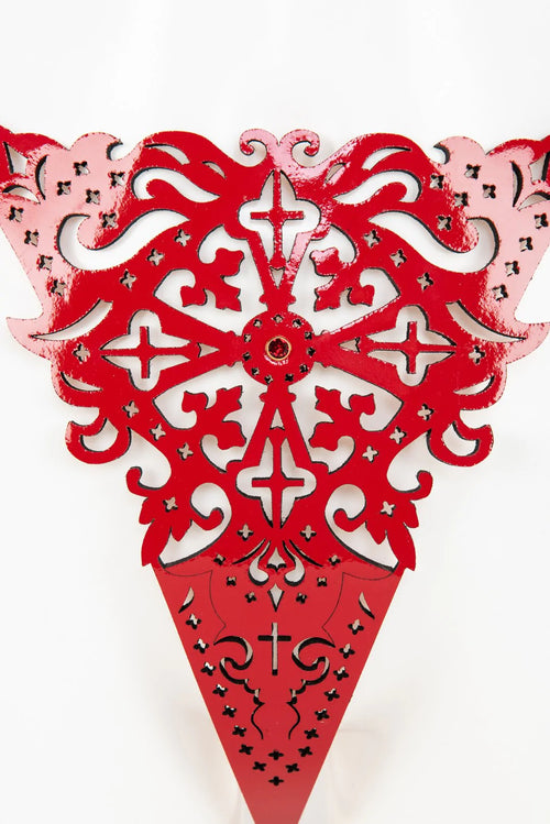 Patent leather harness thong