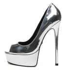 Chrome peep toe