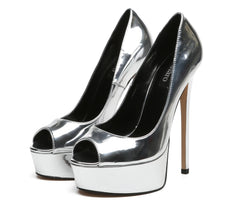 Chrome peep toe
