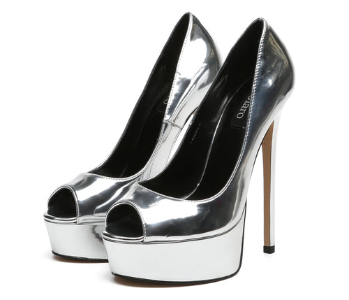 Chrome peep toe