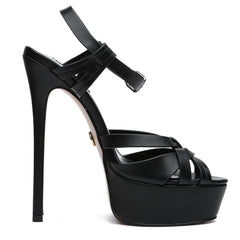 Kunstleder Plateausandale