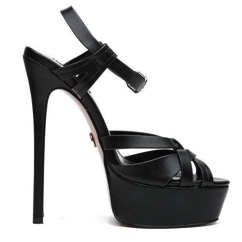 Kunstleder Plateausandale