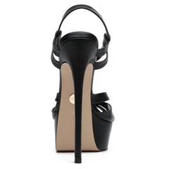 Kunstleder Plateausandale