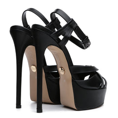 Kunstleder Plateausandale