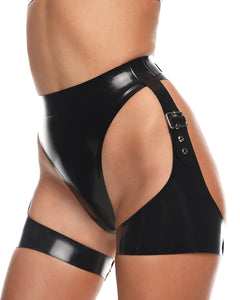 Latex belt with leg harness