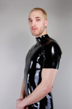 Latex shirt with zipper