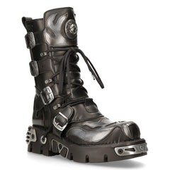 Leder Stiefelette Skull