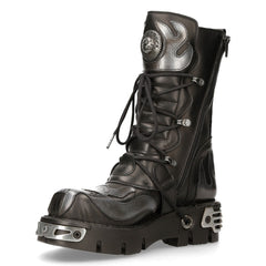 Leder Stiefelette Skull