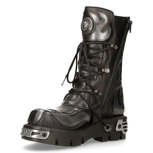Leder Stiefelette Skull