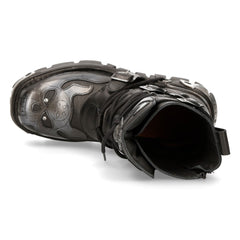 Leder Stiefelette Skull