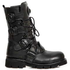Leder Biker Stiefelette