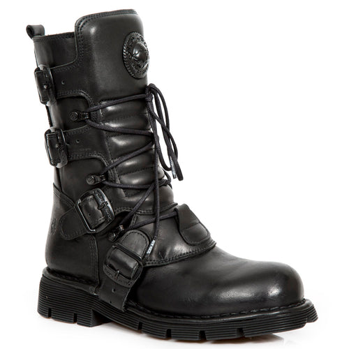 Leder Biker Stiefelette