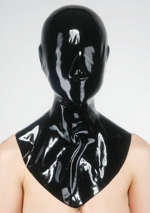 Latex mask closed with collar
