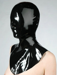 Latex mask closed with collar