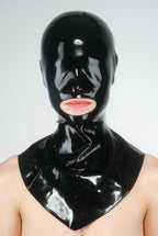 Latex mask mouth open with collar