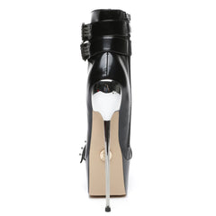 Platform ankle boots with rivets