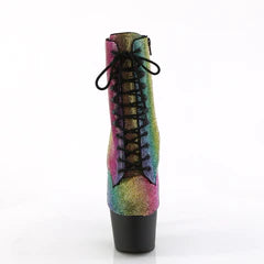 Rhinestone platform ankle boot Rainbow